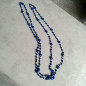 Blue faceted beads